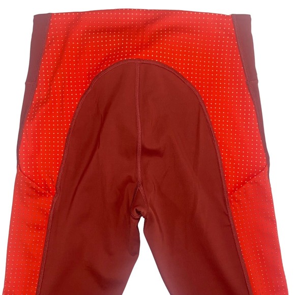 ATHLETA Ultimate Colorblock 7/8 Tight Legging Red Orange Perforated Size Small - Picture 5 of 10